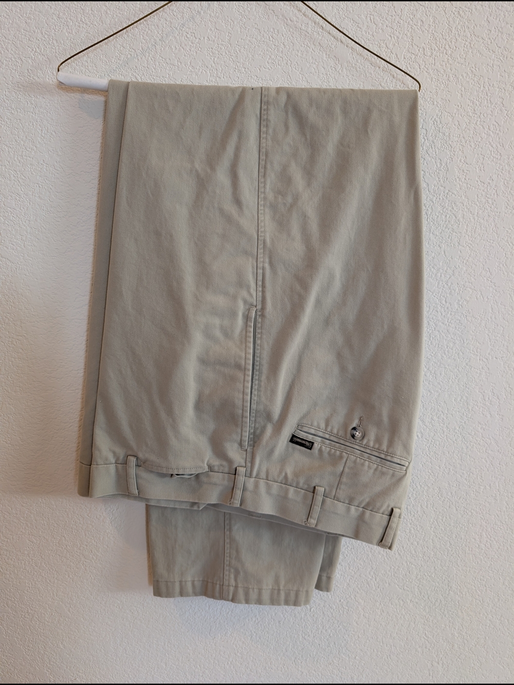 Faconnable Tan Cotton Men’s Pants with Blue Labels